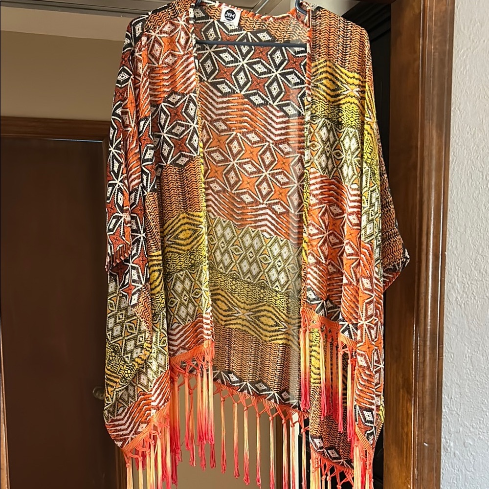Colorful Geometric Patterned Kimono